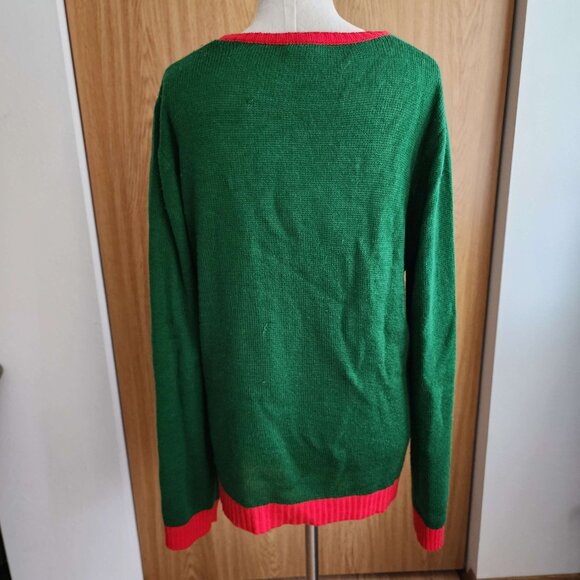 Subpar Gift Giver Knitted Elephant Ugly Christmas Sweater Norther Pole - Picture 2 of 8